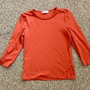 New listing-Kettlewell-Fitted 3/4 sleeve Coral/red tee shirt never worn.